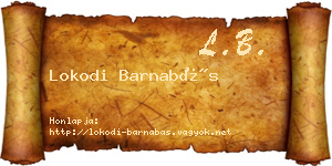 Lokodi Barnabás névjegykártya